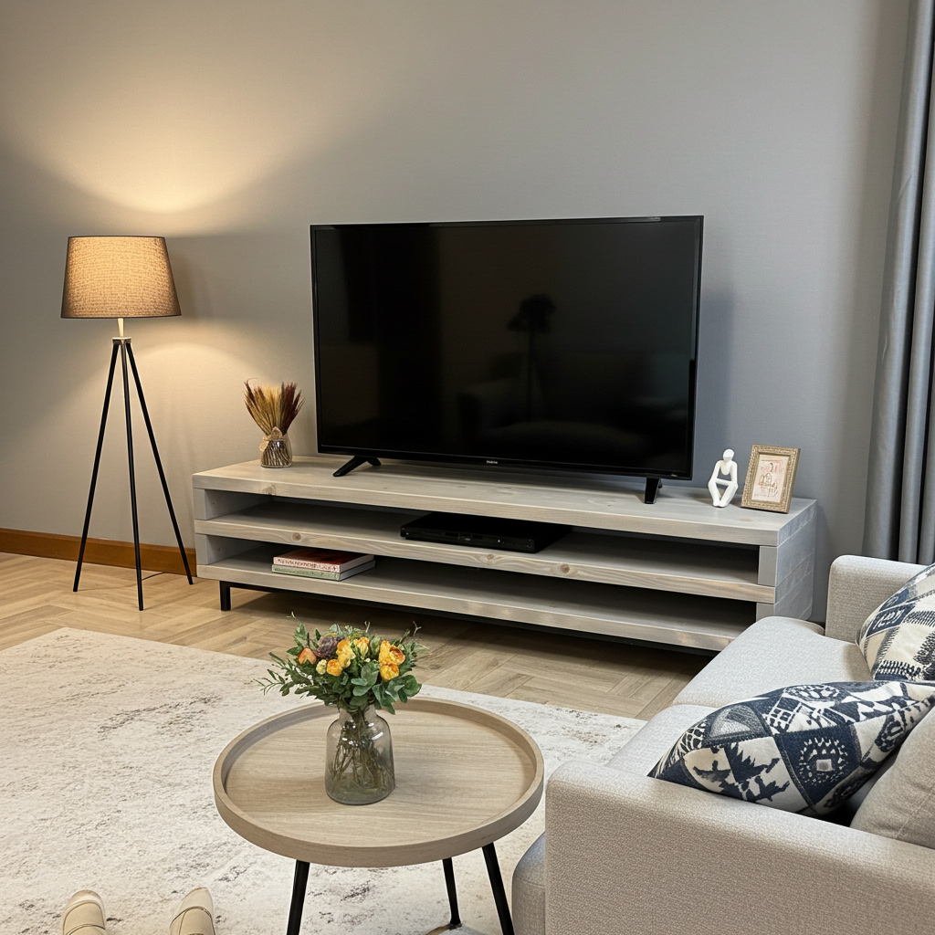 2 Tier Rustic Entertainment Tv Unit - D&R Rustics