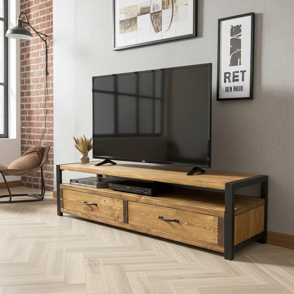 Rustic Industrial TV/Entertainment Unit - D&R Rustics