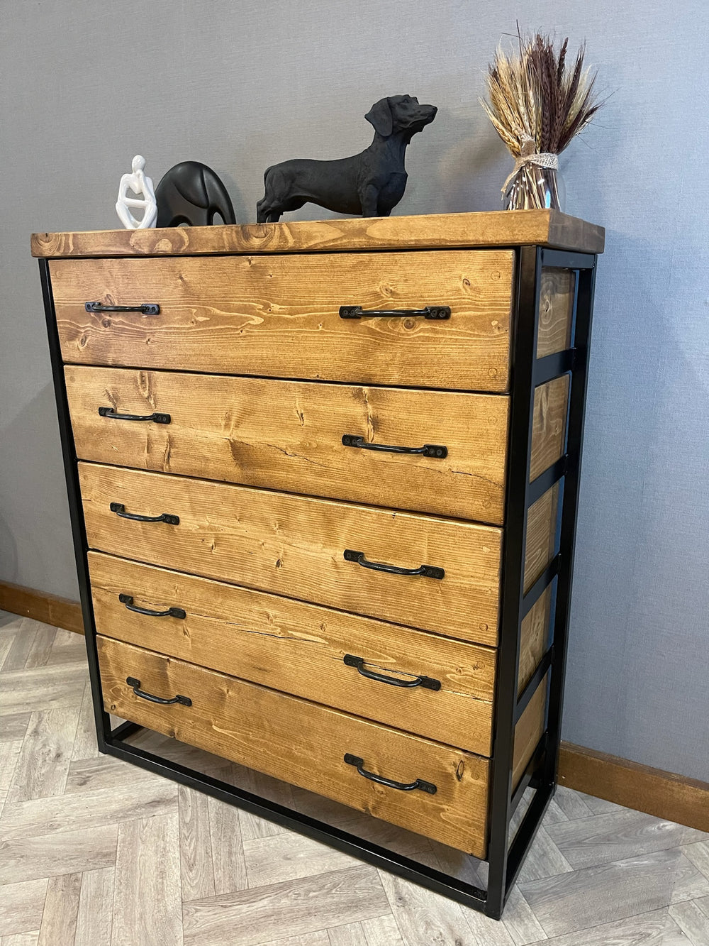 Rustic/Industrial Chest of Drawers (5) - D&R Rustics