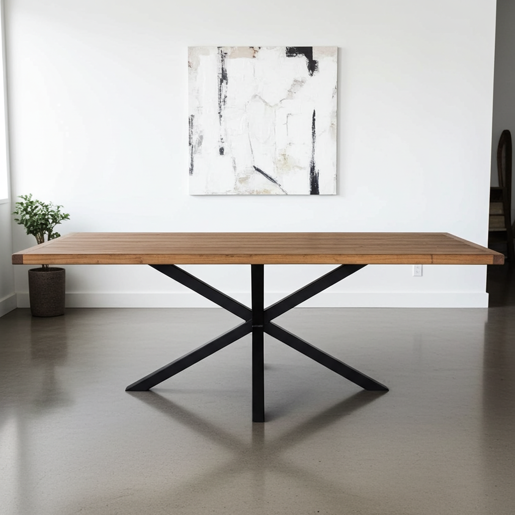 Spider Leg Rustic Industrial Handmade Dining Table - D&R Rustics