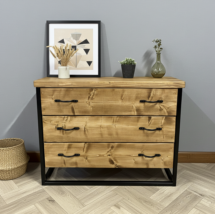 Rustic/Industrial Chest of Drawers (3) - D&R Rustics