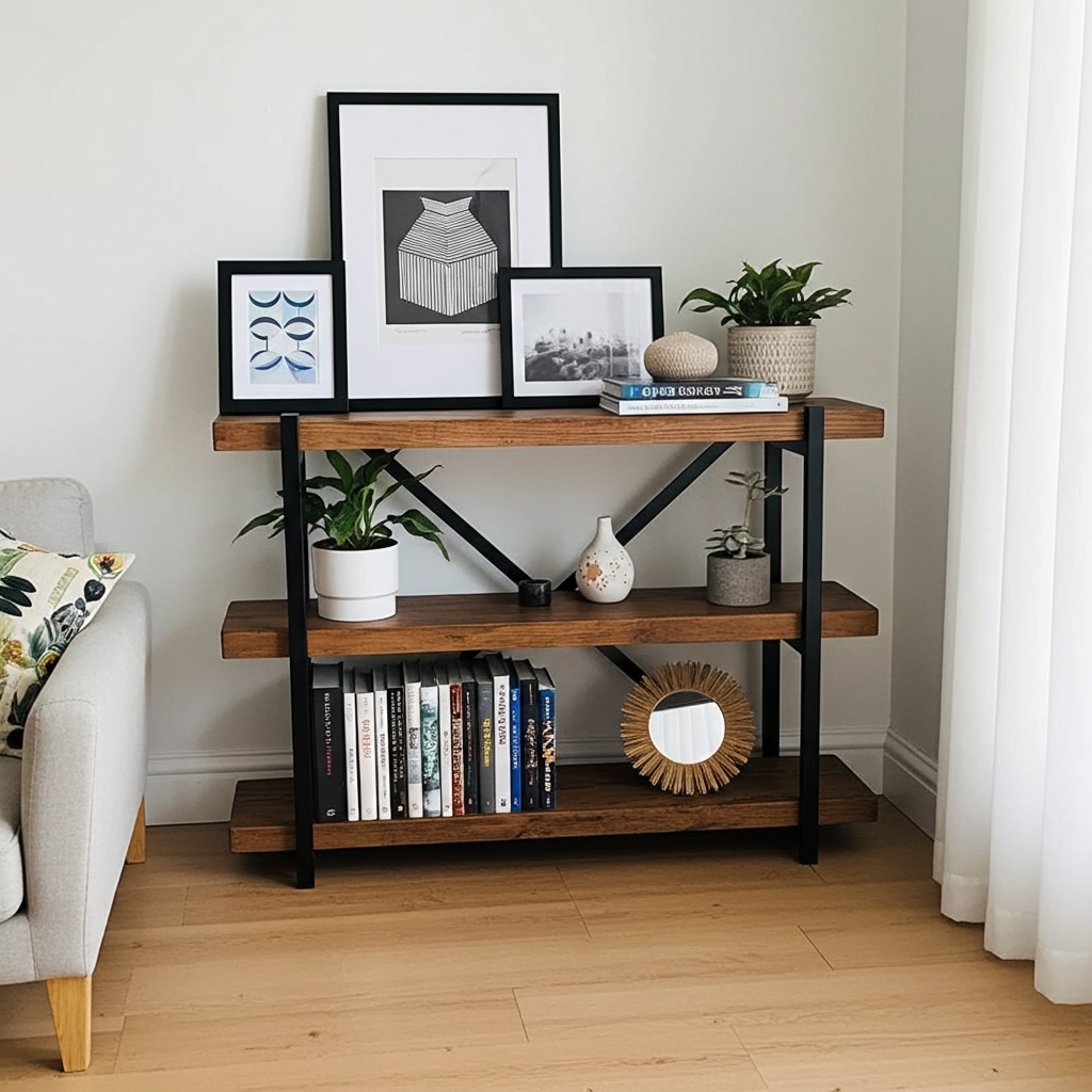 Rustic Industrial 3 Tier Shelving Unit - D&R Rustics