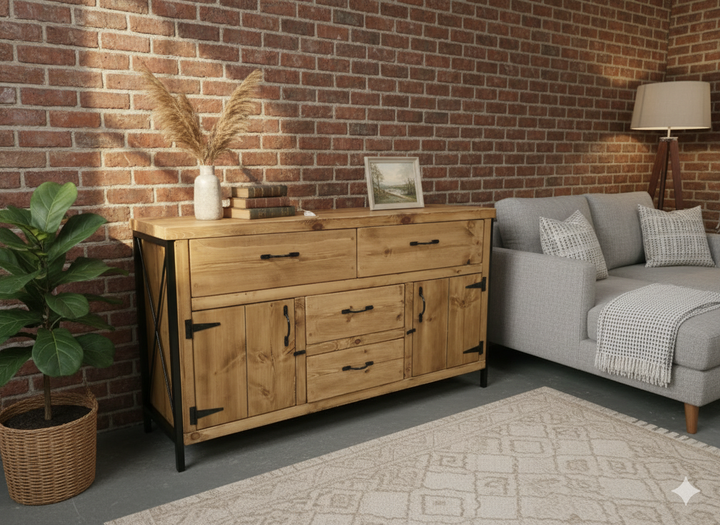 Rustic Industrial Sideboard | Drawers & Cupboards