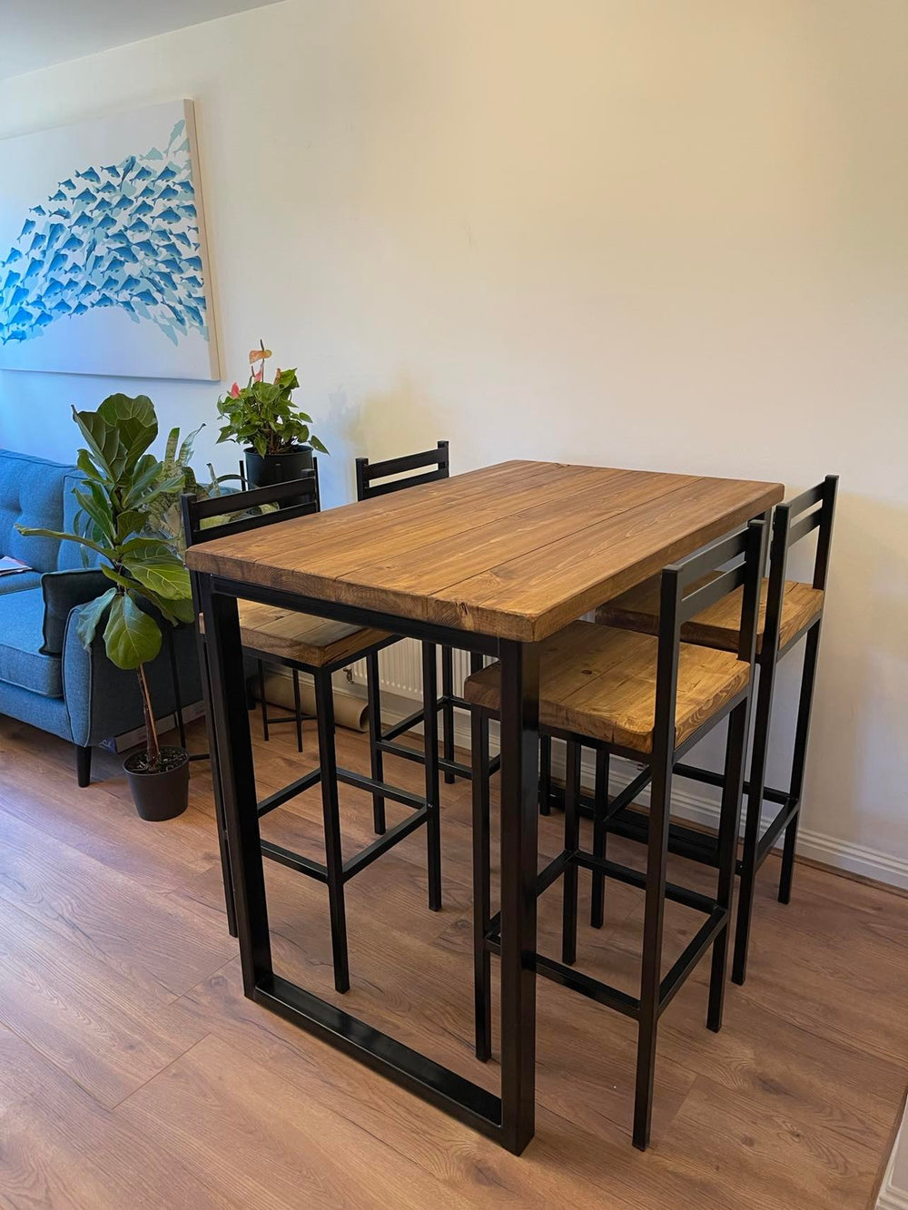 Rustic Industrial Breakfast Bar Set - D&R Rustics