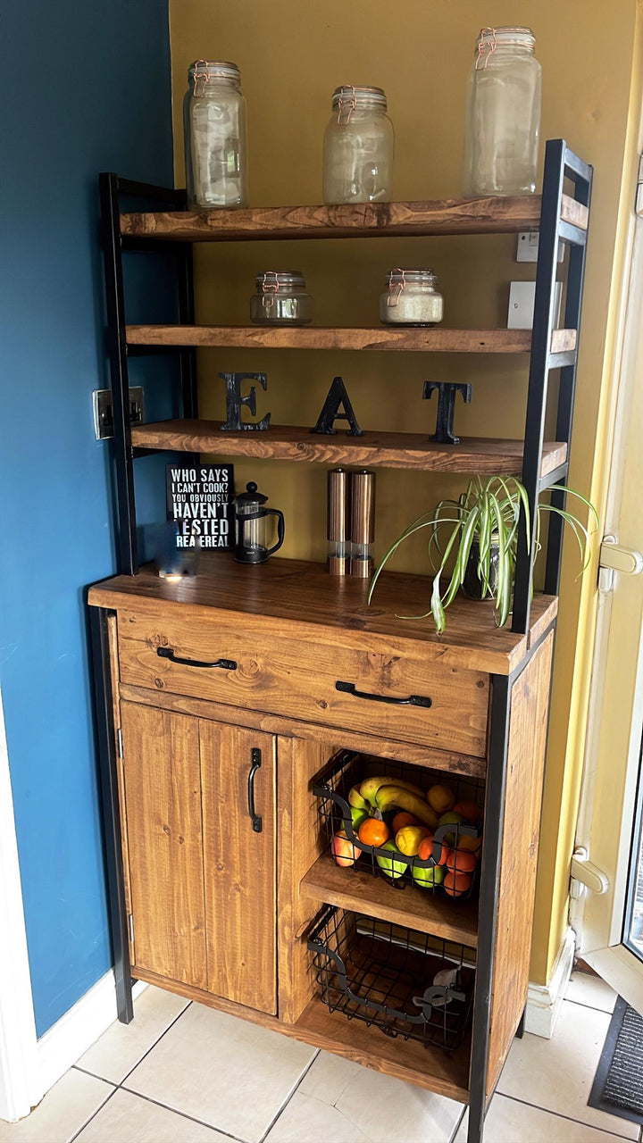 Rustic Industrial Welsh Shelving Unit/Sideboard - D&R Rustics