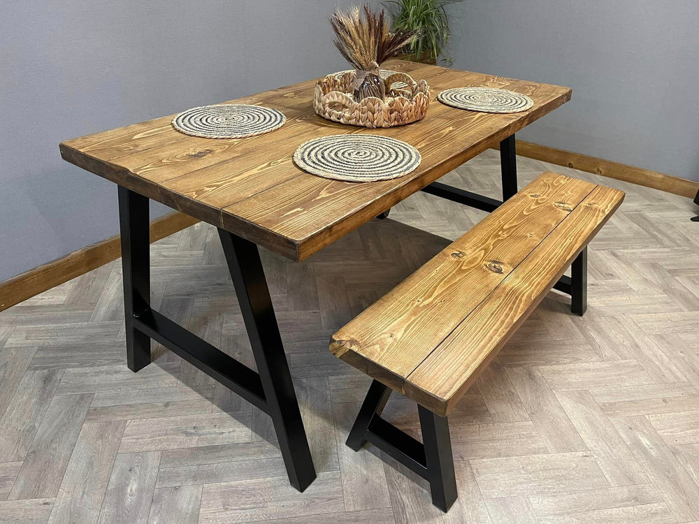 Handmade Dining Table set - A Frame Legs - D&R Rustics