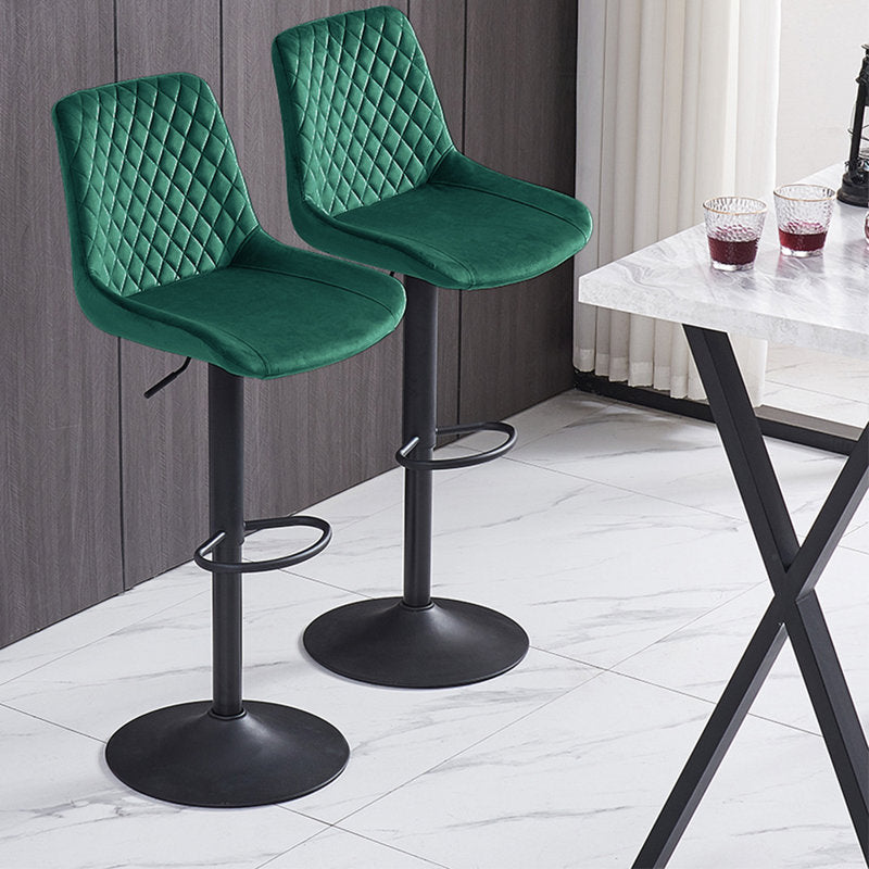Velvet Height Adjustable Bar Stool (Set of 2)