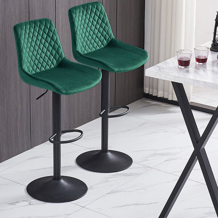 Velvet Height Adjustable Bar Stool (Set of 2)