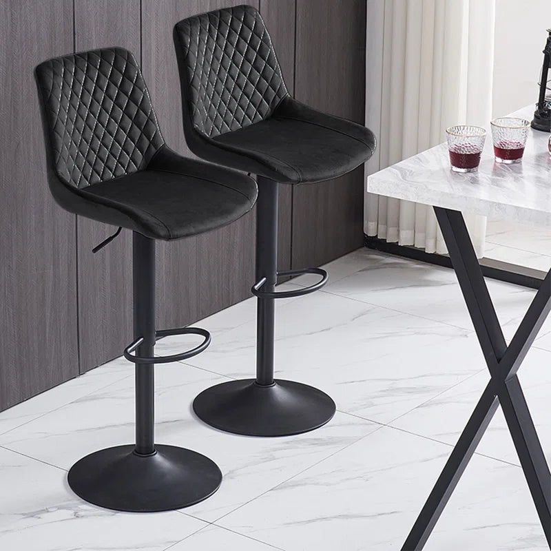 Velvet Height Adjustable Bar Stool (Set of 2)