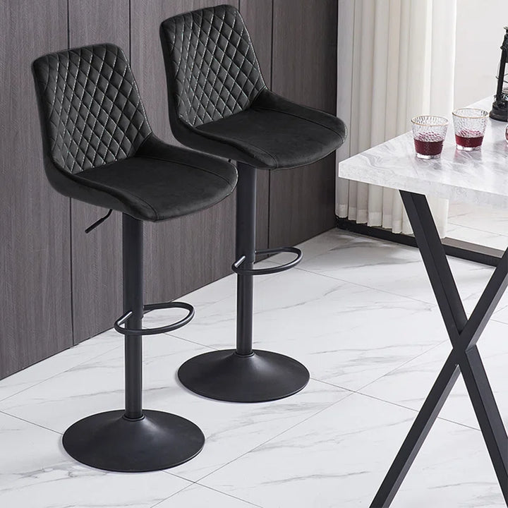 Velvet Height Adjustable Bar Stool (Set of 2)