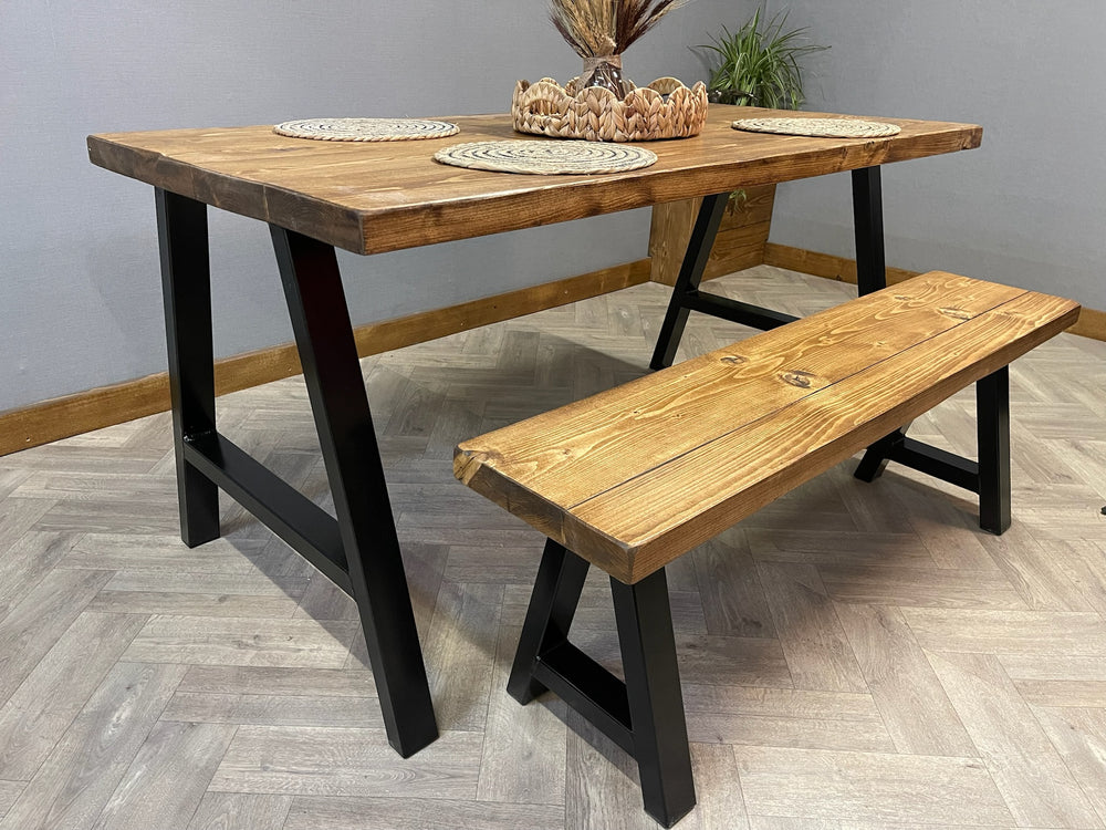 Handmade Dining Table set - A Frame Legs - D&R Rustics