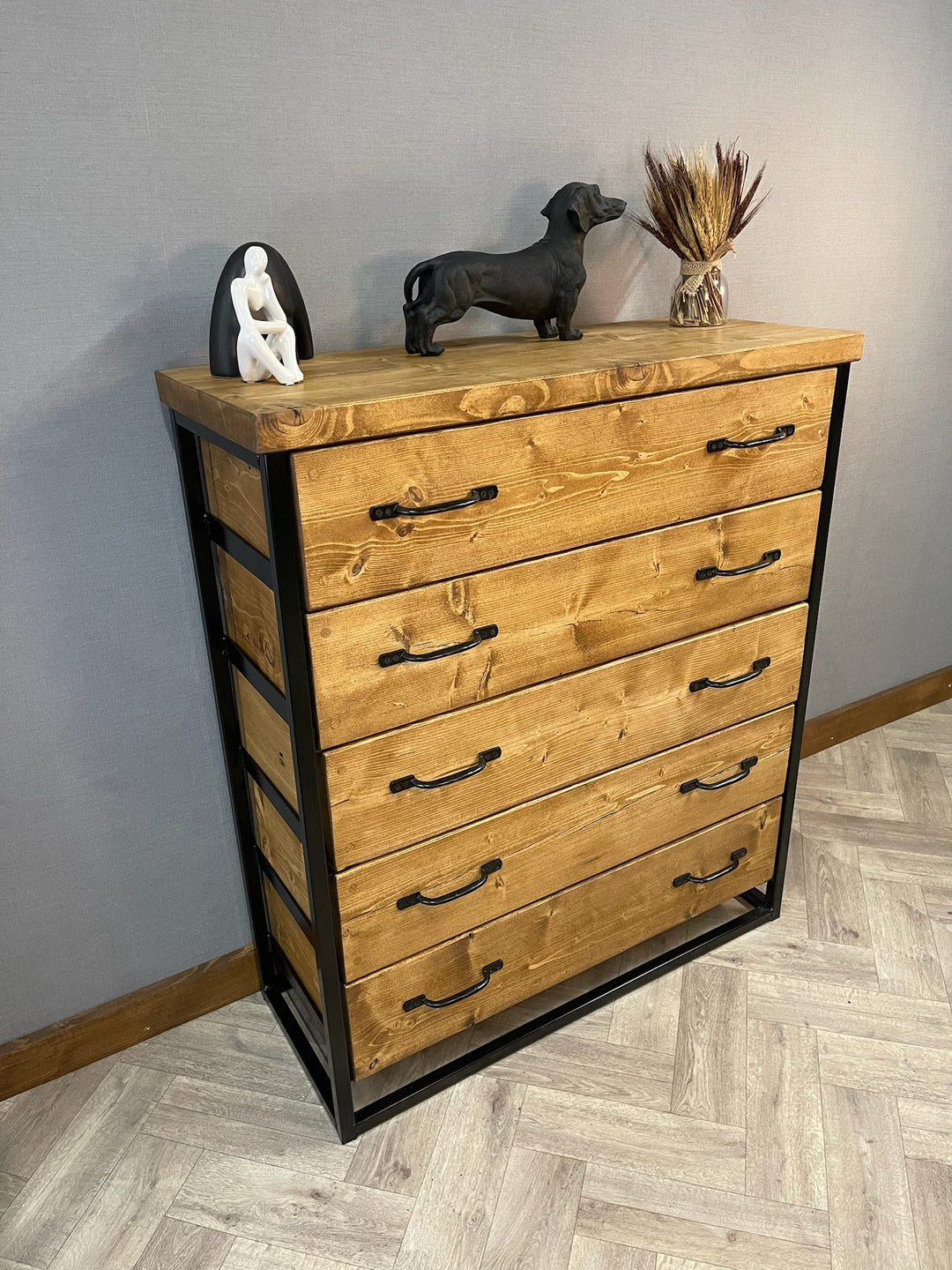Rustic/Industrial Chest of Drawers (5) - D&R Rustics