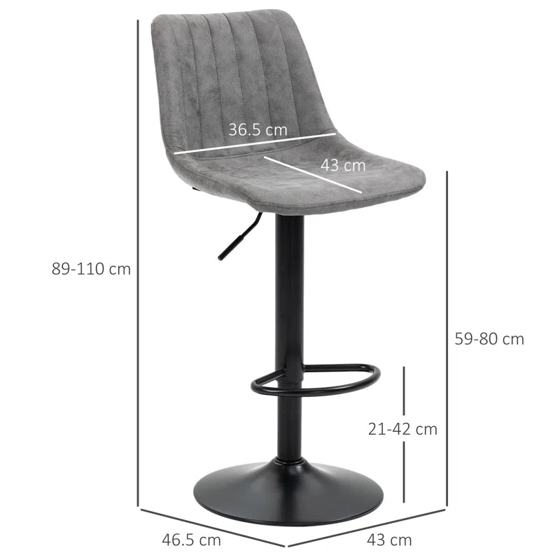 Swivel Upholstered Adjustable Height Counter Stool with Metal Frame (Set of 2)