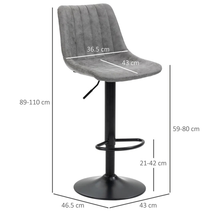 Swivel Upholstered Adjustable Height Counter Stool with Metal Frame (Set of 2)