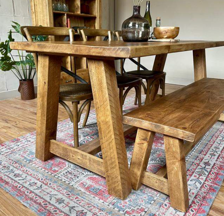 Knotwood Dining Table set - A Frame Legs - D&R Rustics