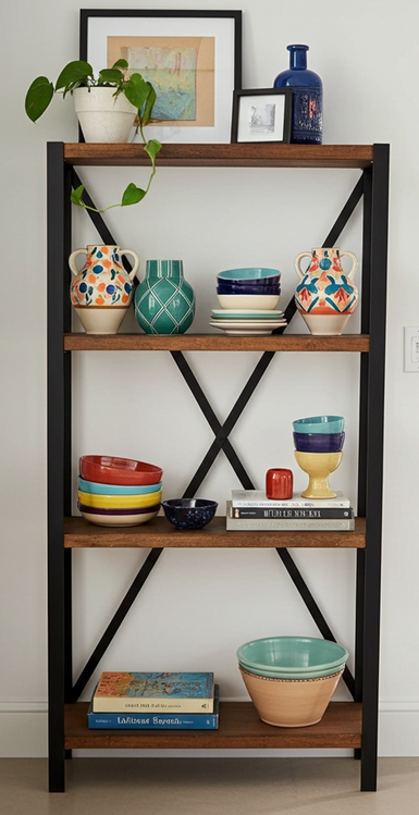 4 Tier Rustic Industrial Shelving Unit - D&R Rustics