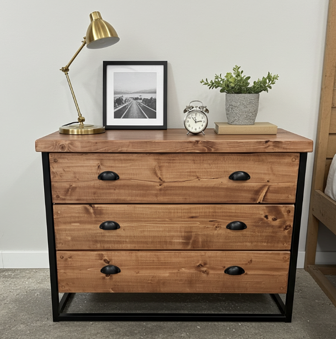 Rustic/Industrial Chest of Drawers (3) - D&R Rustics
