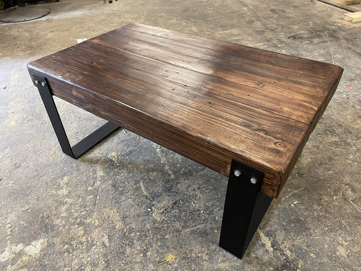 Chunky Rustic Industrial Coffee Table - D&R Rustics