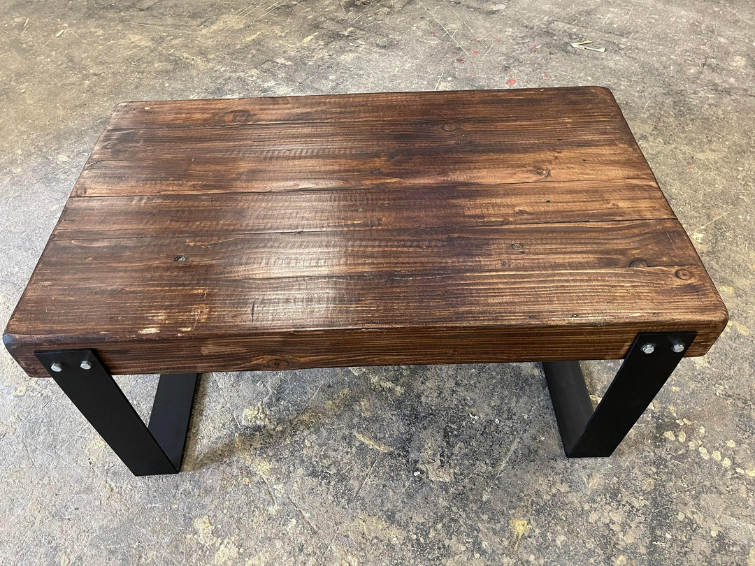 Chunky Rustic Industrial Coffee Table - D&R Rustics